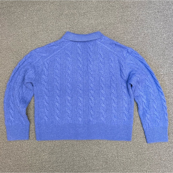 POLO Ralph Lauren Cable-Knit Wool-Cashmere Polo Sweater in Sapphire Heather - Picture 5 of 14